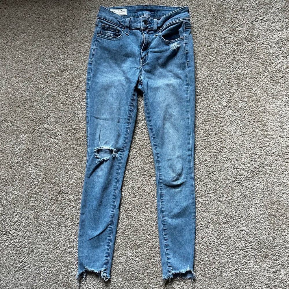 GAP Light Blue Distressed Skinny Jeans